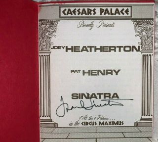 Frank Sinatra Authentic Hand Signed Autographed Playbill