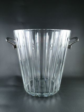 Harmonie By Baccarat Crystal Champagne Bucket With Silver Handles