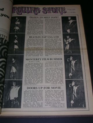 Bound Rolling Stone Newspapers Issues 1 through 15 (11/9/67 to 8/10/68) 8