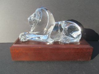 Majestic Steuben Art Glass Lion Sculpture Designed By Lloyd Atkins