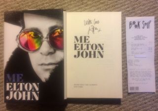 Elton John Authentic Signed Me With Receipt Book Rare From L.  A.  Signing Proof