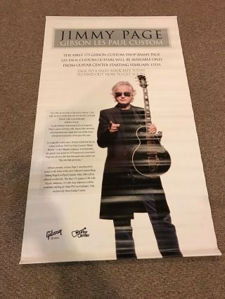 Jimmy Page Gibson Custom Shop Large Vinyl Banner Very Rare
