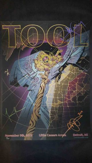 Tool Concert Signed Tour Poster Detroit 11/9/19 Little Caesars Arena 61/600