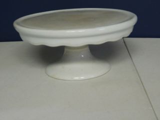 Vintage Ironstone 11 " Cake Stand W/scalloped Edge Mp Co.