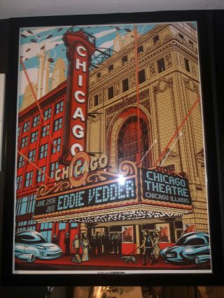 Eddie Vedder Chicago Theatre 2011 Munk One Concert Poster June 29 Pearl Jam