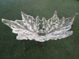 Lalique Crystal Champs Elysees Oak Leaf Bowl