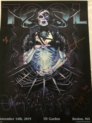 Tool Tour Concert Signed Poster Boston Td Garden 2019 Limited Edition 70/650