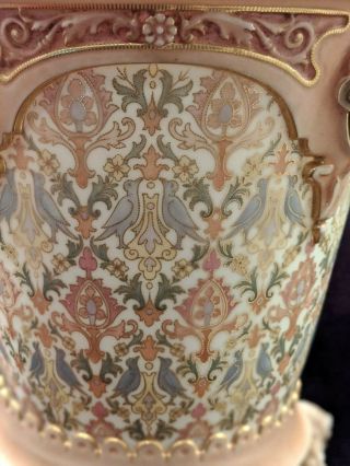 Large Antique Royal Worcester Porcelain Footed Cachepot Vase 3