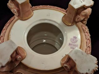 Large Antique Royal Worcester Porcelain Footed Cachepot Vase 7