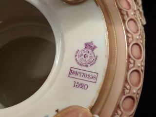 Large Antique Royal Worcester Porcelain Footed Cachepot Vase 9