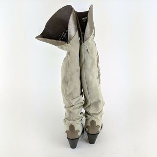 Miranda Lambert JUNK GYPSY Grey & Silver Knee High Leather Boots Size 8 4