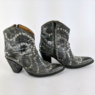 Miranda Lambert OLD GRINGO Grey Studded Side Zip Cowboy Boots Size 8.  5 B 2