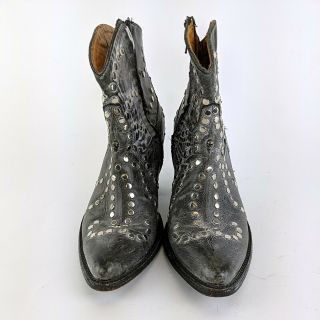 Miranda Lambert OLD GRINGO Grey Studded Side Zip Cowboy Boots Size 8.  5 B 3