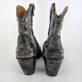 Miranda Lambert OLD GRINGO Grey Studded Side Zip Cowboy Boots Size 8.  5 B 4