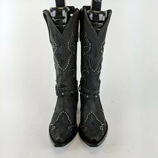 Miranda Lambert IDYLLWIND Black Buckle & Small Stud Detail Boots Size 8.  5 B 3