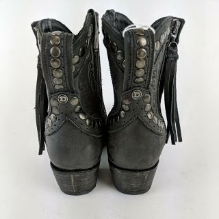 Miranda Lambert DOUBLE D RANCH Grey Studded Side Zip Cowboy Boots Size 8 4