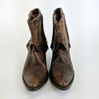 Miranda Lambert OLD GRINGO Brown Star Studded Cowboy Boots Size 9 B 2