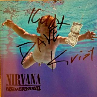 STUNNING COBAIN AND NIRVANA BAND SIGNED AUTOGRAPH NEVERMIND CD w/ 2