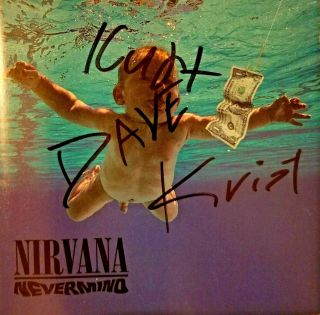STUNNING COBAIN AND NIRVANA BAND SIGNED AUTOGRAPH NEVERMIND CD w/ 7