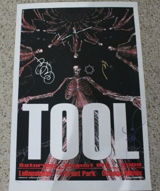 Tool Band Signed Poster Chicago,  Il 8/8/2009 Adam Jones Lollapalooza Ed.  Of 456