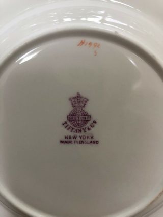 Tiffany Minton China Porcelain gold rimmed Antique Cup Saucer Plate Set 10 H1992 10