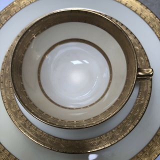 Tiffany Minton China Porcelain gold rimmed Antique Cup Saucer Plate Set 10 H1992 4