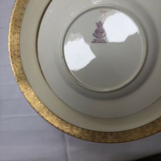 Tiffany Minton China Porcelain gold rimmed Antique Cup Saucer Plate Set 10 H1992 8