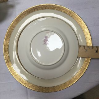 Tiffany Minton China Porcelain gold rimmed Antique Cup Saucer Plate Set 10 H1992 9
