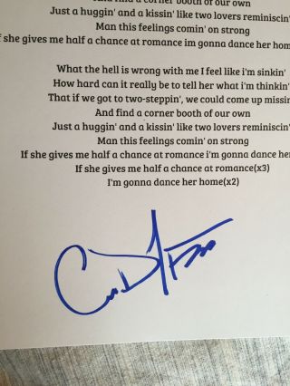 CODY JOHNSON Country Star SIGNED Autographed Dance Her Home Sheet Proof 2