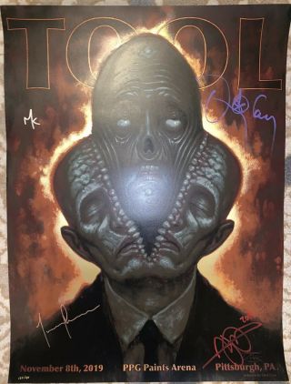 Tool Signed Autographed Poster 11/08/19 Pittsburgh Ppg Paint Arena 133 Chet Zar