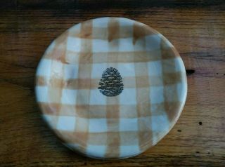 Rae Dunn Handmade Pine Cone Fall Dessert Plate Rare Design