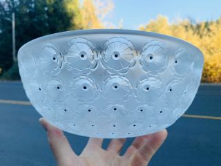 Elegant Rene Lalique France Clear & Frosted Glass Nemours 10 " Center Piece Bowl