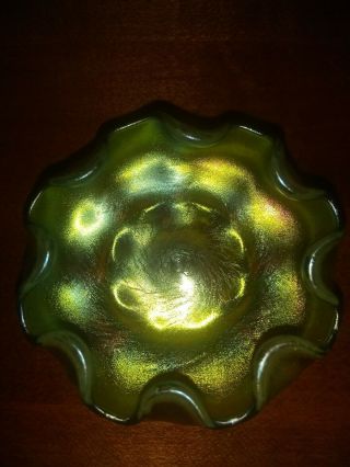 L.  C.  T.  Tiffany favrile gold iridescent art glass salt cellar. 2