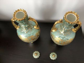 Antique Royal Vienna Porcelain Urns/vases “Daphne And Ephell” 6