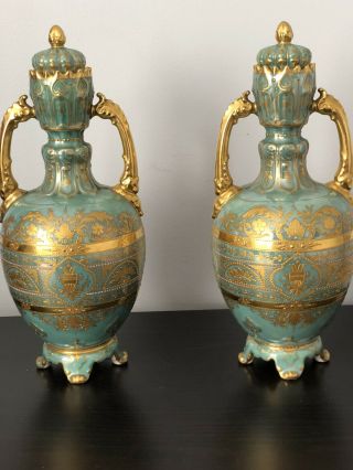 Antique Royal Vienna Porcelain Urns/vases “Daphne And Ephell” 7