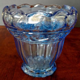 Cambridge Glass Large Blue Flower Frog Holder Vase,  & Perfect