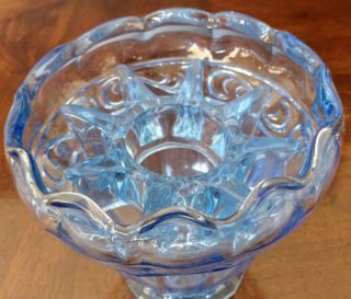 Cambridge Glass Large Blue Flower Frog Holder Vase,  & Perfect 3