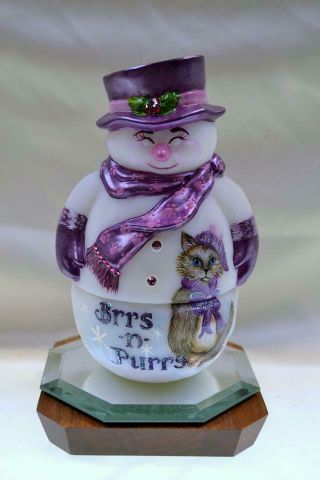 Fenton Snowman Fairy Light Brrs - N - Purrs Ooak Vicki Curren Freeusashp
