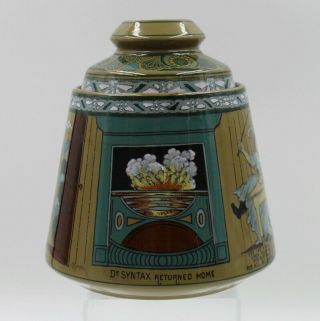 Buffalo Pottery Emerald Deldare Ware 1911 Syntax Humidor Tobacco Jar & Lid