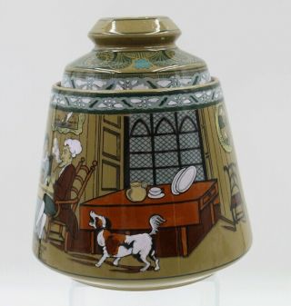 Buffalo Pottery Emerald Deldare Ware 1911 Syntax Humidor Tobacco Jar & Lid 3