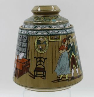 Buffalo Pottery Emerald Deldare Ware 1911 Syntax Humidor Tobacco Jar & Lid 4