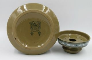 Buffalo Pottery Emerald Deldare Ware 1911 Syntax Humidor Tobacco Jar & Lid 7