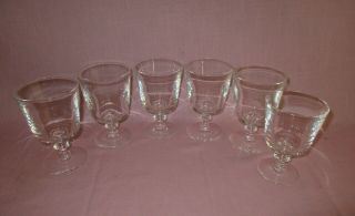 Vintage Steuben Art Glass Crystal Set Of 6 Water Goblet Stems Glasses 7725 5.  75 "