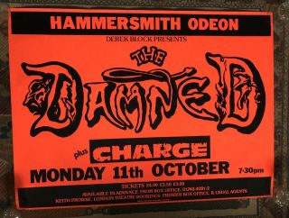The Damned Gig Poster.  Sex Pistols/the Clash