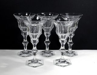 5 Moser Diplomate Water Goblets Glasses 7 1/2 " Diplomat