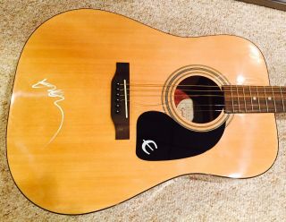 Willie Nelson Signed Autographed Acoustic Guitar Silver Marker
