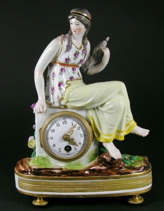 Magnificent Royal Vienna Porcelain Clock Set.  Mid - 19th Century. 3