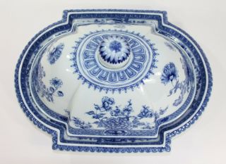 Mottahedeh Blue & White Chinese Canton Pattern Ceramic Serving Platter & Cover 3