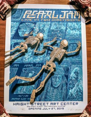 Pearl Jam Poster By Emek Live In Two Dimensions Opening Print S/n Ap Of 20