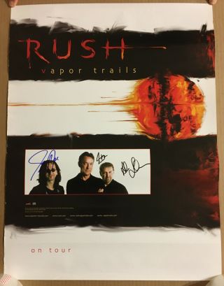 Rush Rare 2002 Autographed Signed Promo Poster All Members 4 Vapor Cd Autograph